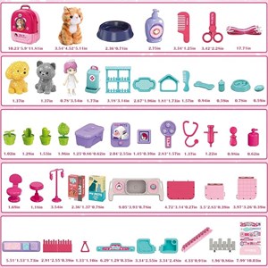 کوله پشتی ست نگهداری گربه خانگی رنگ صورتی _اسباب بازی مشاغل